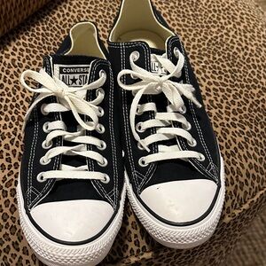Converse Low Top Canvas Sneakers - Black & White